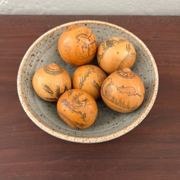 Antique lanzou carved etched gourd Chinese Zodiac year of rooster folk art - Picture 13 of 13